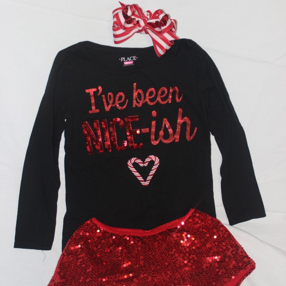 three piece outfit for girl size M7-8 sequence
